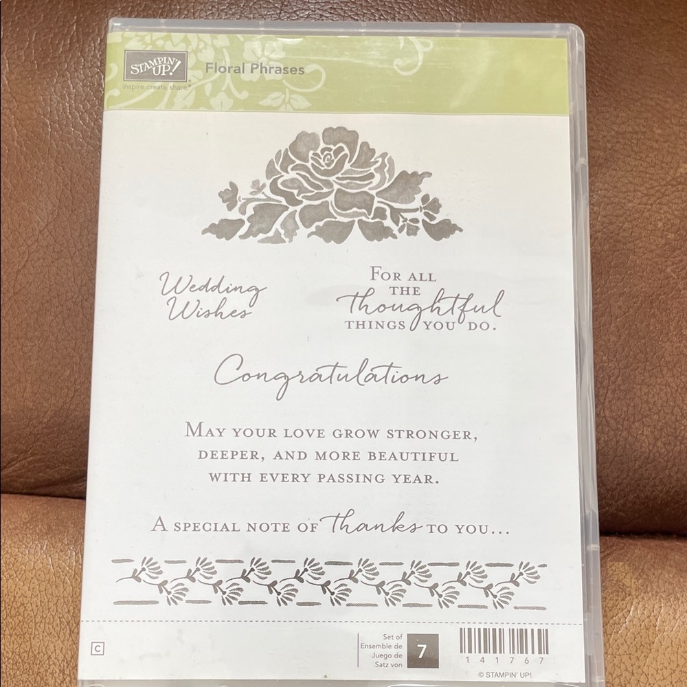 Stampin' Up! Floral Phrases - Elegant Gray and White Design